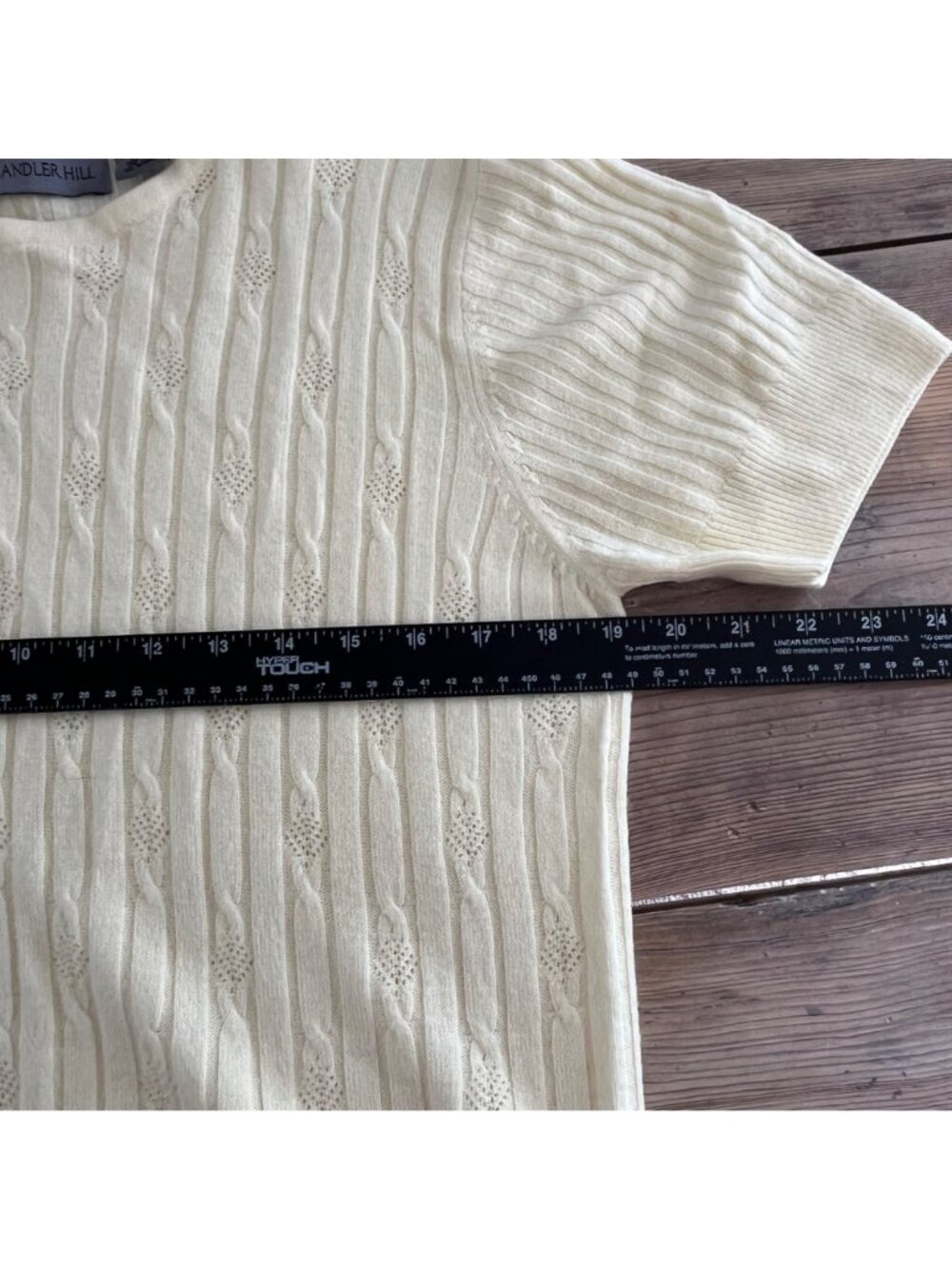 Chandler Hill Acrylic Sweater Womens L Buttery Yellow Short Sleeve Cottagecore 9 - Picture 4 of 5